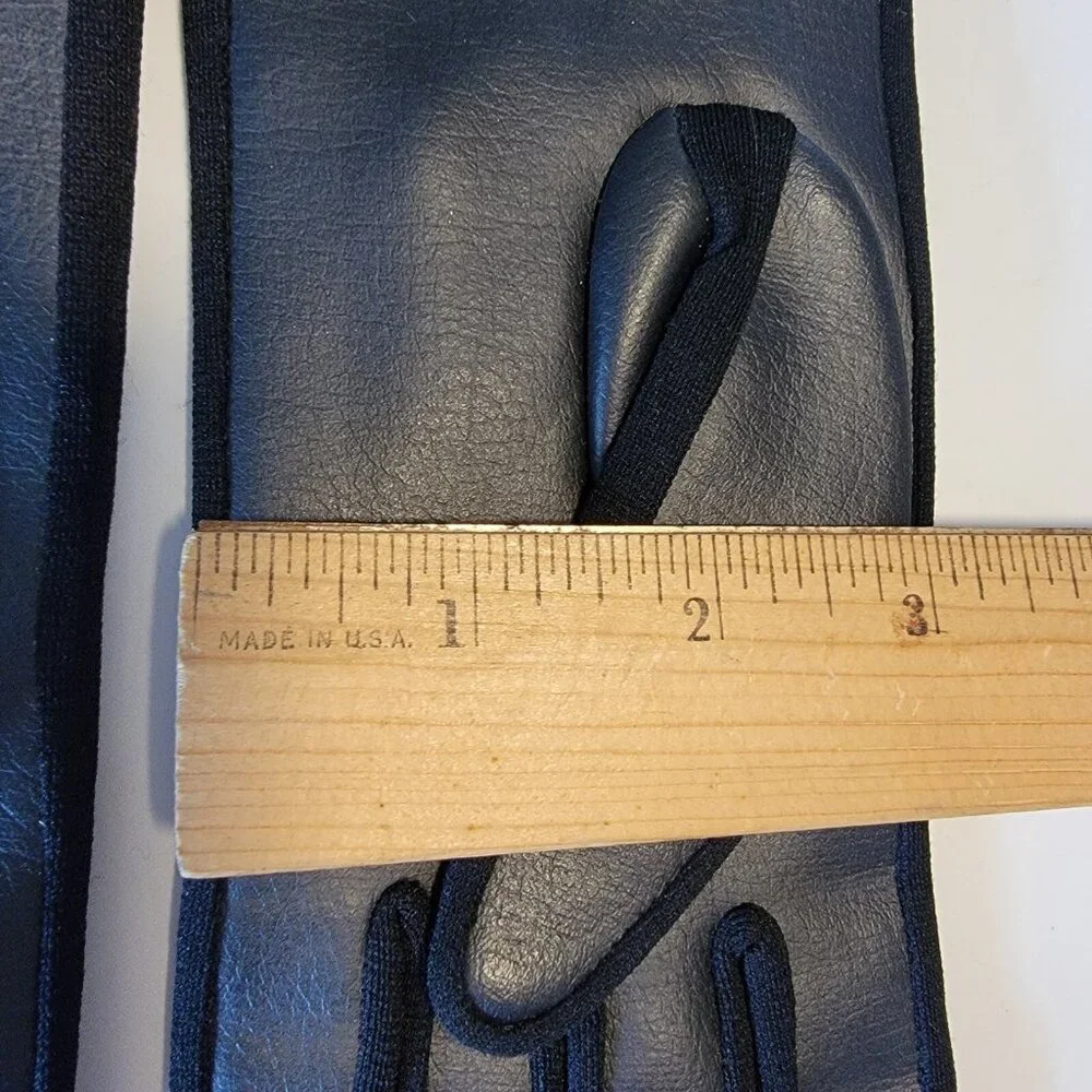 NWOT Faux Leather Gloves Expanded Vinyl Black‎ Sz L Bow Classic 66-67 Japan